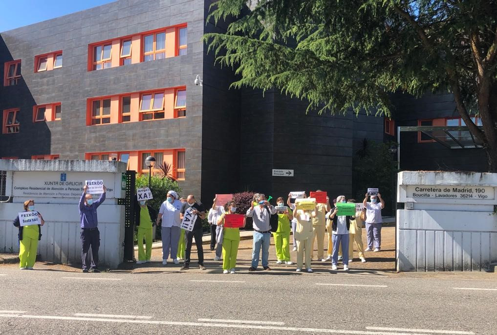 Una pasada protesta en el CRAPD II de Vigo en una foto de CIG